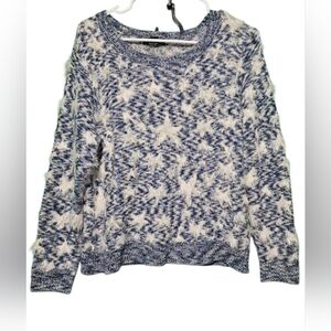 Lauren Michelle EUC Large PTP 22 Women's Blue and White Star Sweater